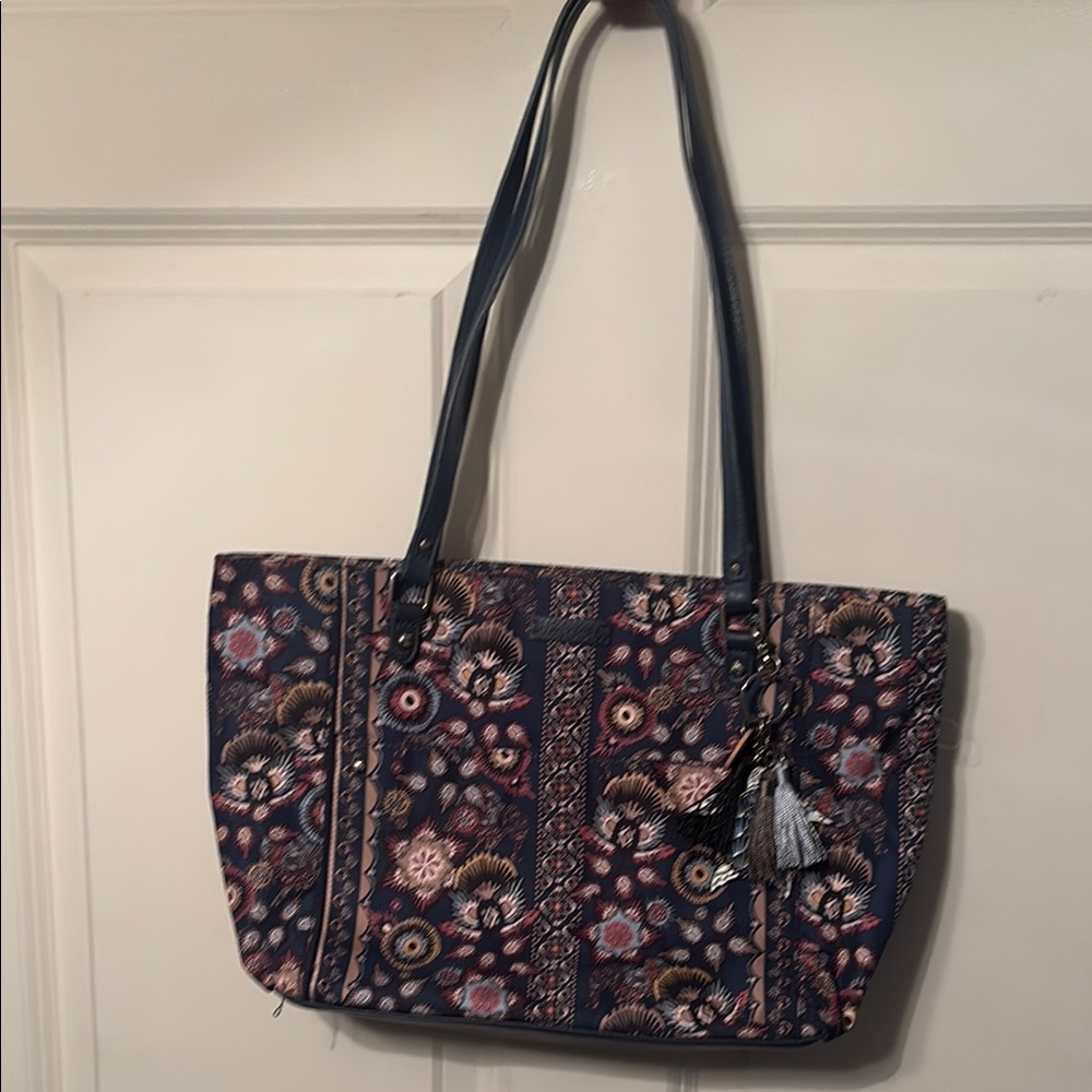 Sakroots Blue Floral Tote Bag with Structured Design